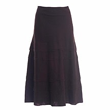 Rocha.John Rocha Chocolate cotton linen tiered long skirt
