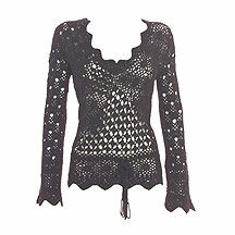 Rocha.John Rocha Chocolate crochet knitted tunic