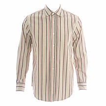 Rocha.John Rocha Coral/brown long sleeve striped shirt