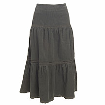 Rocha.John Rocha Khaki tiered cord skirt