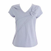 Rocha.John Rocha Light blue short sleeve pintuck v neck top