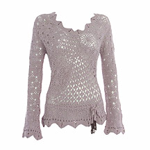 Rocha.John Rocha Mauve crochet knitted tunic