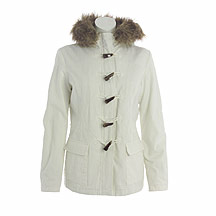 Rocha.John Rocha Off white cotton duffle coat