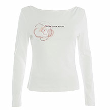 Rocha.John Rocha White applique organza long sleeve top