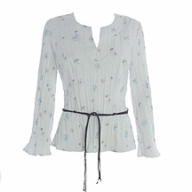 Rocha.John Rocha White embroidered crinkle shirt