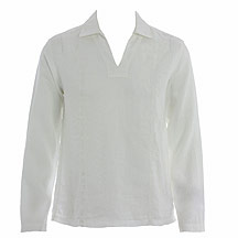 Rocha.John Rocha White linen long sleeve tunic shirt