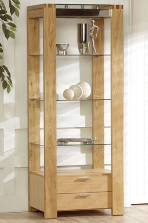 rochelle Oak and Glass Display Unit