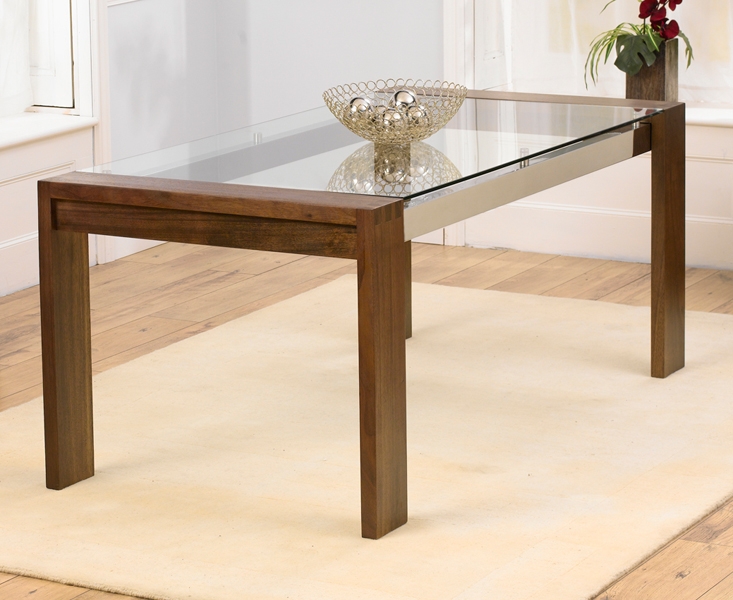 Walnut & Glass Dining Table - 180cm