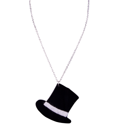 Rock N Retro Mad As A Hatter Black and White Necklace from