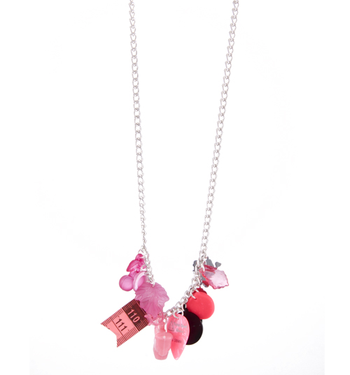 Pink Multi-Mega Retro Charm Necklace from Rock N