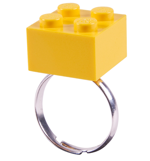 Rock N Retro Yellow Build Me Up Lego Ring from Rock N Retro