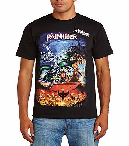 Rock Off Mens Judas Priest Painkiller Regular Fit Round Collar Short Sleeve T-Shirt, Black, Small