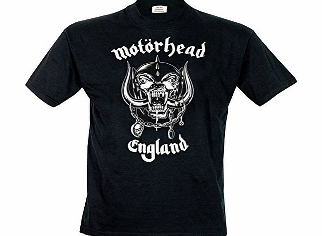 Rock Off Mens Motorhead England Regular Fit Round Collar Short Sleeve T-Shirt, Black, Medium