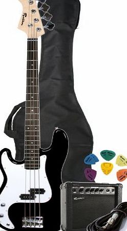 Rockburn PB-BK-LH-PK Bass Guitar (Left-Handed) Black