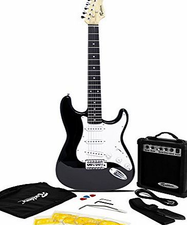 Rockburn ST Style Electric Guitar Pack - Black