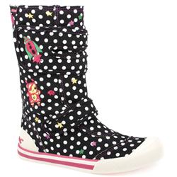 Rocket Dog Female Junebug Polka Dot Space Fabric Upper Casual in Black and White