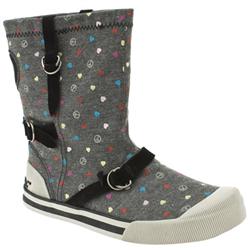 Female Rocket Dog Jetway Hippie Fabric Upper Casual in Grey and Black