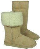 Garage Shoes - Fug - Womens Flat Boot - Beige Faux Suede Size 8 UK