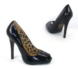 Garage Shoes - Geena - Womens High Heel Shoe - Black Patent Size 4 UK
