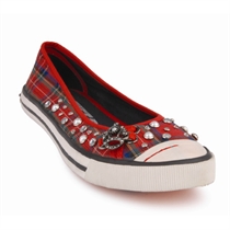rocket dog Red Tartan Pumps