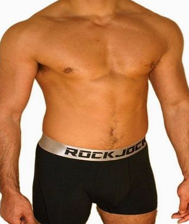 RockJock Mens Luxury Rockjock 2 Pack Stretch Jersey Cotton Designer Boxer Briefs- MED
