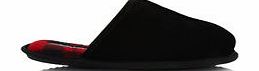 Black mule suede slippers