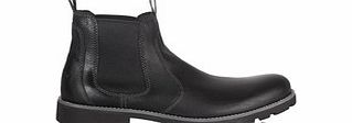 Black textured leather Chelsea boots