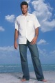 ROCKPORT mens short-sleeved linen shirt