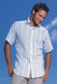 mens short-sleeved seersucker linen shirt