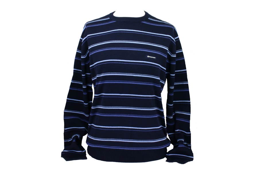 Rockport Tops - Classic Striped Crew - Navy