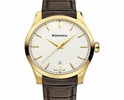 Rodania Swiss Mens Gold and Brown Nolan Watch