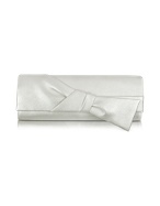 Rodo Front Bow Metallic Leather Evening Clutch