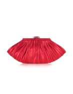 Rodo Red Metallic Leather Evening Clutch