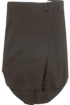 Hualine glazed linen asymmetrical skirt