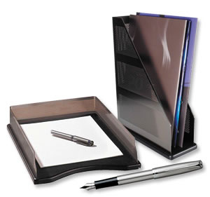 Rolodex Letter Tray Black and Chrome Ref 23565