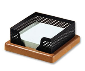 Rolodex Note Holder Wood and Punched Metal