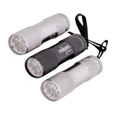 Rolson 3 Piece 9 LED Aluminium Torches Set 61760