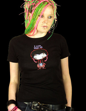 Roman Dirge I Mate Then Kill Fitted T- Shirt