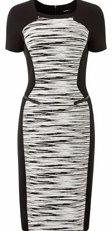 Roman Originals Roman Womens Monochrome Stripy Panel Shift Dress Black Size 18