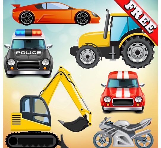 Vehicles and Cars for Toddlers and Kids : play with trucks, tractors and toy cars ! FREE app