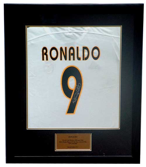 Signed and framed Real Madrid shirt