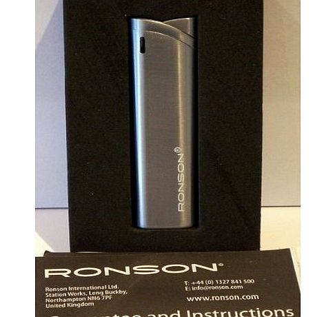 RONSON  electronic silver suite soft flame gas lighter gift boxed