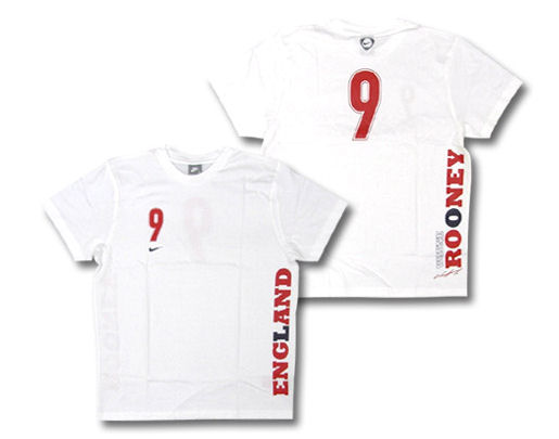 Rooney NEW England kit England England Nike 08-09 England Rooney T-Shirt (white) - Kids