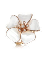 Daisy - Diamond and 18K Gold White Flower Ring