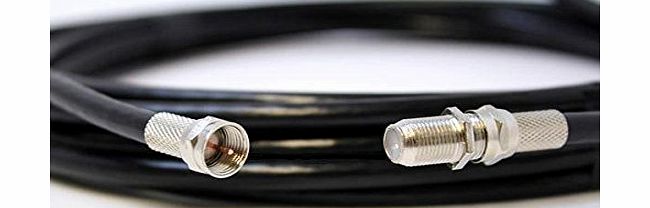 Rosenet Sys BLACK 20m Coaxial Extension Cable - suitable for Sky Freesat and Virgin Media (all TV and Internet boxes including HD, Tivo, Superhub)