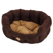 20 suede oval dog bed cappuccino