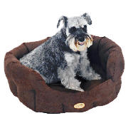 36 Suede Oval Dog Bed Cappuccino