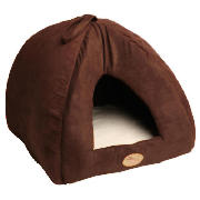Rosewood faux suede pyramid cat pet cappuccino