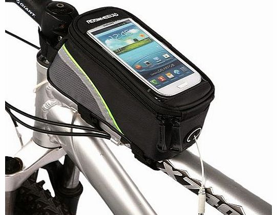 Cycling Bike Bicycle Frame Pannier Front Top Tube Bag for 4.8 inches Mobile Cell Phone Green