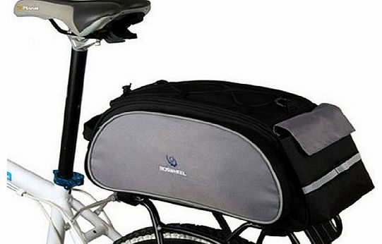 Roswheel Multi-function Black Cycling Bicycle Bag Bike Rear Seat Carrier Basket Rack Pannier 13L